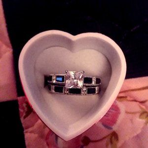 Cubic Zirconia and Lab Created sapphire ring .. 7